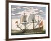 British Navy: a First-Rate Ship Flying the White Ensign; Three-Decker with Admiral's Cabin-Pierre Mortier-Framed Giclee Print