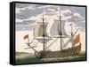 British Navy: a First-Rate Ship Flying the White Ensign; Three-Decker with Admiral's Cabin-Pierre Mortier-Framed Stretched Canvas