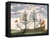 British Navy: a First-Rate Ship Flying the White Ensign; Three-Decker with Admiral's Cabin-Pierre Mortier-Framed Stretched Canvas