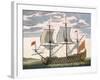 British Navy: a First-Rate Ship Flying the White Ensign; Three-Decker with Admiral's Cabin-Pierre Mortier-Framed Giclee Print