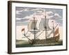 British Navy: a First-Rate Ship Flying the White Ensign; Three-Decker with Admiral's Cabin-Pierre Mortier-Framed Giclee Print