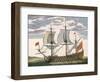 British Navy: a First-Rate Ship Flying the White Ensign; Three-Decker with Admiral's Cabin-Pierre Mortier-Framed Premium Giclee Print