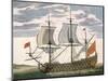 British Navy: a First-Rate Ship Flying the White Ensign; Three-Decker with Admiral's Cabin-Pierre Mortier-Mounted Premium Giclee Print