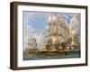 British Navy under Lord Howe Sailing from Spithead for Battles Off the Coast of France, c.1794-null-Framed Giclee Print