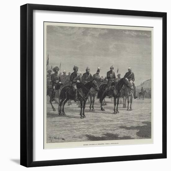 British Officers at Peshawur-Richard Caton Woodville II-Framed Giclee Print