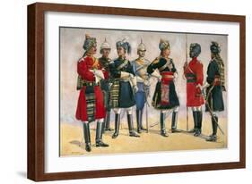 British Officers, Indian Army, Illustration for 'Armies of India', Published in 1911, 1910-Alfred Crowdy Lovett-Framed Giclee Print