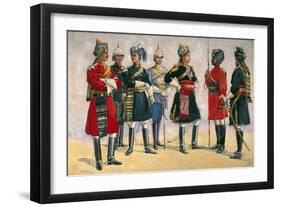 British Officers, Indian Army, Illustration for 'Armies of India', Published in 1911, 1910-Alfred Crowdy Lovett-Framed Giclee Print