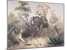 British Officers Tiger Shooting in India, 1860s-null-Mounted Giclee Print