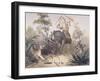 British Officers Tiger Shooting in India, 1860s-null-Framed Giclee Print