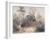 British Officers Tiger Shooting in India, 1860s-null-Framed Giclee Print