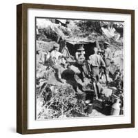 British or Australian Soldiers Taking Shelter at Gallipoli During World War I-Robert Hunt-Framed Photographic Print