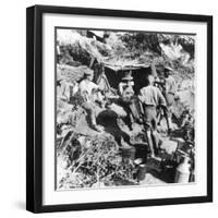 British or Australian Soldiers Taking Shelter at Gallipoli During World War I-Robert Hunt-Framed Photographic Print