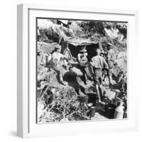 British or Australian Soldiers Taking Shelter at Gallipoli During World War I-Robert Hunt-Framed Photographic Print