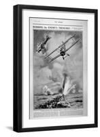 British Planes Bombing and Strafing German Trenches, 1918-Joseph Simpson-Framed Premium Giclee Print