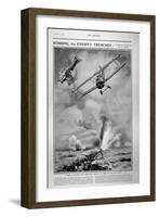 British Planes Bombing and Strafing German Trenches, 1918-Joseph Simpson-Framed Giclee Print