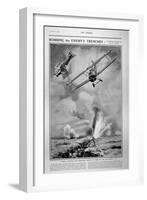 British Planes Bombing and Strafing German Trenches, 1918-Joseph Simpson-Framed Giclee Print