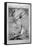 British Planes Bombing and Strafing German Trenches, 1918-Joseph Simpson-Framed Stretched Canvas