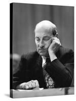 British Pm Clement Attlee Dozing During Campaign Rally-Alfred Eisenstaedt-Stretched Canvas