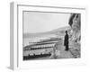 British Police Officer Standing at Foot of Dover Cliffs, Path for Proposed Dover-Calais Tunnel-Ralph Crane-Framed Photographic Print