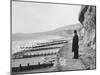British Police Officer Standing at Foot of Dover Cliffs, Path for Proposed Dover-Calais Tunnel-Ralph Crane-Mounted Photographic Print