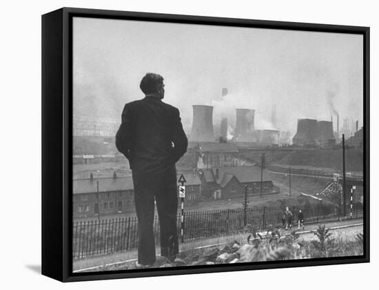 British Politician and Labor Party Leader Aneurin Bevan Surveying the Largest Steel Works in Europe-Ian Smith-Framed Stretched Canvas