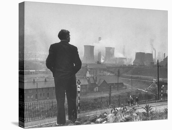 British Politician and Labor Party Leader Aneurin Bevan Surveying the Largest Steel Works in Europe-Ian Smith-Stretched Canvas