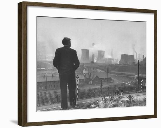 British Politician and Labor Party Leader Aneurin Bevan Surveying the Largest Steel Works in Europe-Ian Smith-Framed Premium Photographic Print