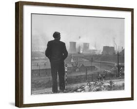 British Politician and Labor Party Leader Aneurin Bevan Surveying the Largest Steel Works in Europe-Ian Smith-Framed Premium Photographic Print