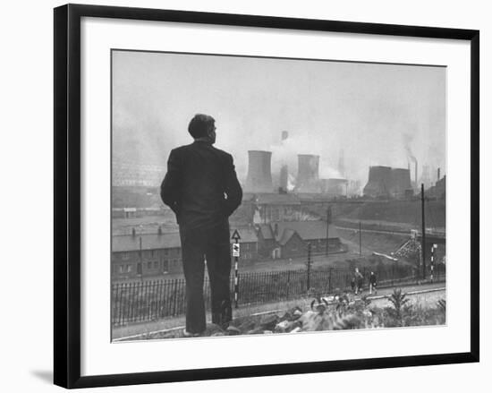British Politician and Labor Party Leader Aneurin Bevan Surveying the Largest Steel Works in Europe-Ian Smith-Framed Premium Photographic Print