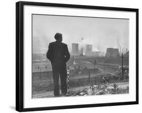 British Politician and Labor Party Leader Aneurin Bevan Surveying the Largest Steel Works in Europe-Ian Smith-Framed Premium Photographic Print