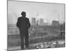 British Politician and Labor Party Leader Aneurin Bevan Surveying the Largest Steel Works in Europe-Ian Smith-Mounted Premium Photographic Print