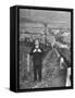 British Politician Aneurin Bevan Posing in Front of in His Home Town During His Campaign-Ian Smith-Framed Stretched Canvas