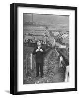 British Politician Aneurin Bevan Posing in Front of in His Home Town During His Campaign-Ian Smith-Framed Premium Photographic Print