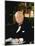 British Politician Sir Winston Churchill, Formal Portrait at Desk-Carl Mydans-Mounted Premium Photographic Print