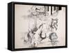 British Politics 1970s (ink on paper)-Ralph Steadman-Framed Stretched Canvas