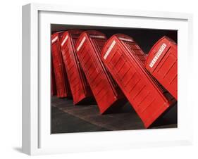 British Red K2 Telephone Boxes, David Mach's Out of Order Sculpture, at Kingston-Upon-Thames, a Sub-Stuart Forster-Framed Photographic Print