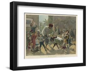 British Residents in India Bring in a Bar of Ice Instead of the Traditional Yule Log-Adrien Marie-Framed Art Print