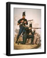 British Riflemen, 1813 (Colour Litho)-English-Framed Giclee Print