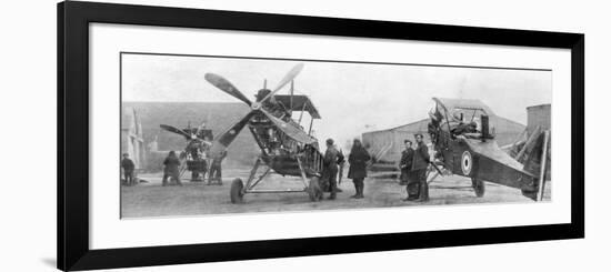 British Royal Flying Corps Aircraft under Repair, C1916-null-Framed Giclee Print