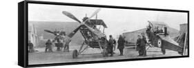 British Royal Flying Corps Aircraft under Repair, C1916-null-Framed Stretched Canvas