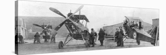 British Royal Flying Corps Aircraft under Repair, C1916-null-Stretched Canvas