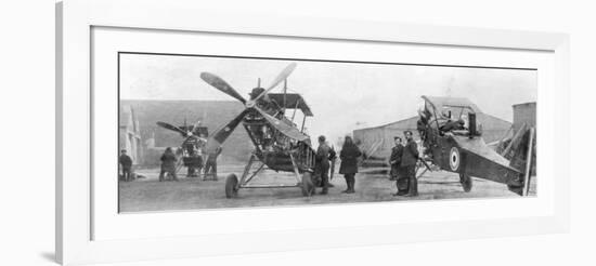 British Royal Flying Corps Aircraft under Repair, C1916-null-Framed Giclee Print
