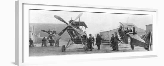 British Royal Flying Corps Aircraft under Repair, C1916-null-Framed Giclee Print