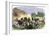 British Royal Horse Artillery Charge against Unmounted Natives near Allahbad, India, c.1857-null-Framed Giclee Print