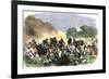 British Royal Horse Artillery Charge against Unmounted Natives near Allahbad, India, c.1857-null-Framed Giclee Print