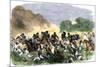 British Royal Horse Artillery Charge against Unmounted Natives near Allahbad, India, c.1857-null-Mounted Giclee Print