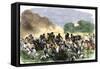 British Royal Horse Artillery Charge against Unmounted Natives near Allahbad, India, c.1857-null-Framed Stretched Canvas