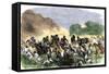 British Royal Horse Artillery Charge against Unmounted Natives near Allahbad, India, c.1857-null-Framed Stretched Canvas