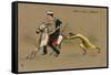 British Sailor on a Mule, Pushed by Egyptian Man-V. Manavian-Framed Stretched Canvas