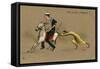 British Sailor on a Mule, Pushed by Egyptian Man-V. Manavian-Framed Stretched Canvas